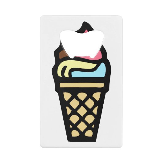 Farbenfrohe Eiscreme Geldbeutel Flaschenöffner (Vorderseite)