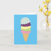 Farbenfrohe Eiscreme-Kone-Karte Karte (Gelbe Blume)