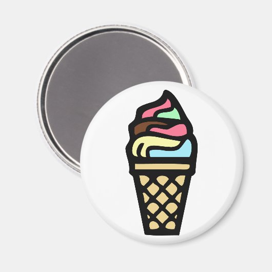 Farbenfrohe Eiscreme Magnet (Vorderseite/Rückseite)