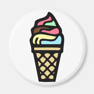 Farbenfrohe Eiscreme Magnet