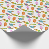 Farbenfrohe Eiscreme Muster Geschenkwrake Geschenkpapier (Ecke)