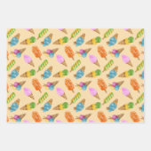 Farbenfrohe Eiscreme Muster Geschenkwrake Geschenkpapier Set (Vorderseite 3)