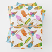 Farbenfrohe Eiscreme Muster Geschenkwrake Geschenkpapier Set (Beispiel)
