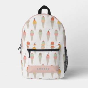 Farbenfrohe Eiscreme Muster Rosa Bedruckter Rucksack