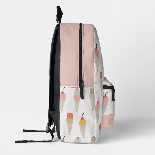 Farbenfrohe Eiscreme Muster Rosa Bedruckter Rucksack (Links)