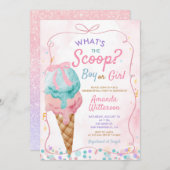 Farbenfrohe Eiscreme oder weibliche Geschlechtsmel Einladung (Vorne/Hinten)