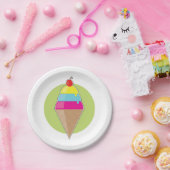 Farbenfrohe Eiscreme Pappteller (Party)