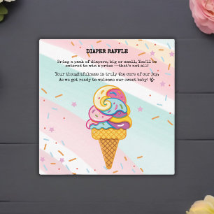 Farbenfrohe Eiscreme Scoop Sprinkles Babydusche Begleitkarte