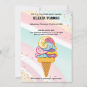 Farbenfrohe Eiscreme Scoop Sprinkles Babydusche Einladung (Vorderseite)