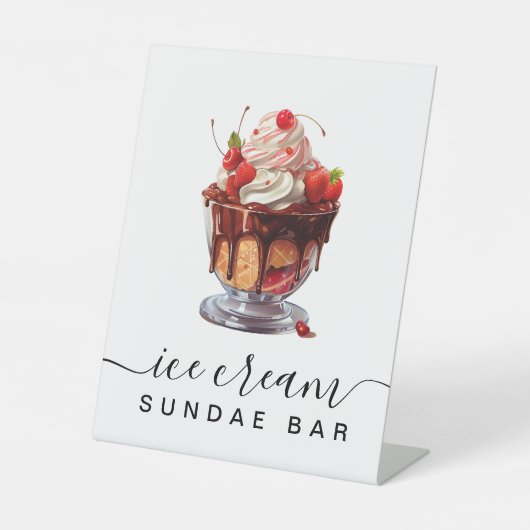 Farbenfrohe Eiscreme Seepromenade Bar Pedestal Zei Sockelschild (Vorderseite)