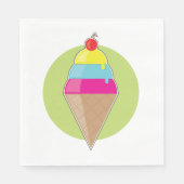 Farbenfrohe Eiscreme Serviette (Vorderseite)
