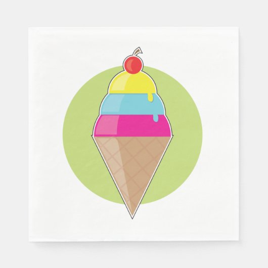 Farbenfrohe Eiscreme Serviette (Vorderseite)