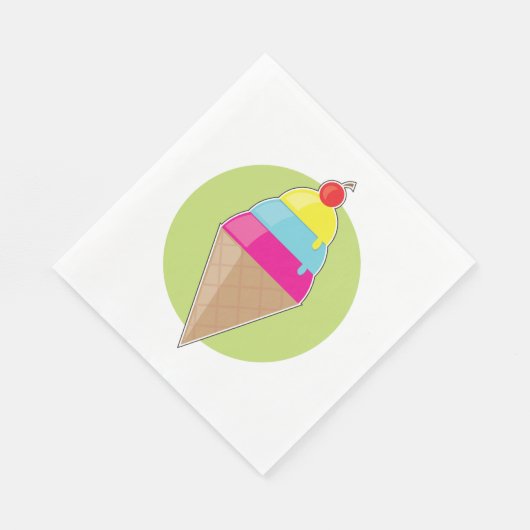 Farbenfrohe Eiscreme Serviette (Ecke)