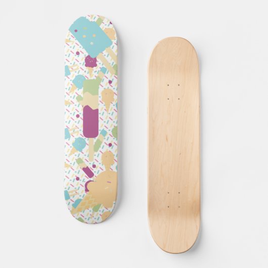 Farbenfrohe Eiscreme Sprinkles Muster Name Skateboard (Vorderseite)