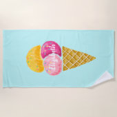 Farbenfrohe Eiscreme Strandtuch (Vorderseite)