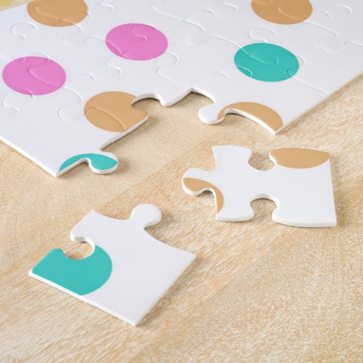 Farbenfrohe Eiscreme und Punkte Rosa Blau farbenfr Puzzle (Seite)