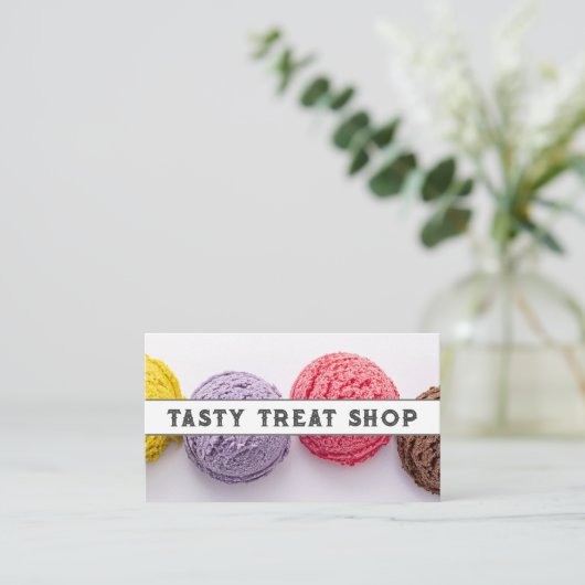 Farbenfrohe Eiscreme Visitenkarte (Stehend Vorderseite)