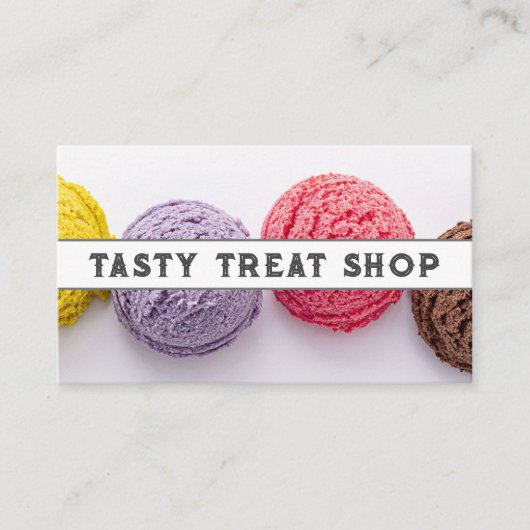 Farbenfrohe Eiscreme Visitenkarte (Vorderseite)
