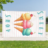 Farbenfrohe Eisdiele/Süßwarengeschäft Banner (Außenbereich)