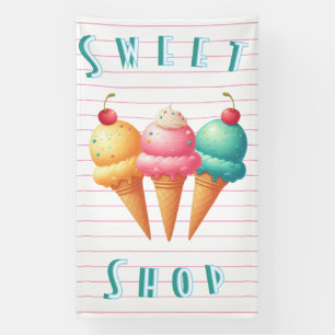 Farbenfrohe Eisdiele/Süßwarengeschäft Banner