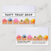 Farbenfrohe Eisdiele Visitenkarte (Vorne/Hinten)