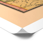 Farbenfrohe Eisenbahnkarte 1874 Poster (Ecke)