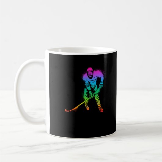 Farbenfrohe Eishockeyspieler Eissport Kaffeetasse (Links)