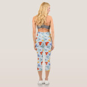 Farbenfrohe Eiszeit Skate Wintermuster Capri Leggings (Rückseite)