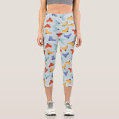 Farbenfrohe Eiszeit Skate Wintermuster Capri Leggings (Vorderseite)