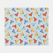 Farbenfrohe Eiszeit Skate Wintermuster Fleecedecke (Vorderseite (Horizontal))