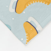 Farbenfrohe Eiszeit Skate Wintermuster Fleecedecke (Ecke)