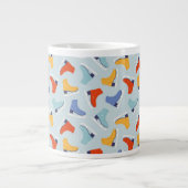 Farbenfrohe Eiszeit Skate Wintermuster Jumbo-Tasse (Vorderseite)