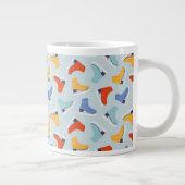 Farbenfrohe Eiszeit Skate Wintermuster Jumbo-Tasse (Rechts)