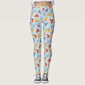 Farbenfrohe Eiszeit Skate Wintermuster Leggings (Vorderseite)