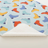 Farbenfrohe Eiszeit Skate Wintermuster Sherpadecke (3/4)