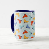 Farbenfrohe Eiszeit Skate Wintermuster Tasse (Vorderseite Links)