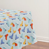 Farbenfrohe Eiszeit Skate Wintermuster Tischdecke (Beispiel)