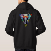 Farbenfrohe Elefant mit Sonnenbrille Spaß Hoodie (Rückseite)