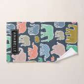 Farbenfrohe Elefanten, Elefantenmuster, Ihr Name Badhandtuch Set (Handtuch)