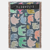 Farbenfrohe Elefanten, Elefantenmuster, Ihr Name Decke (Vorderseite Vertikal)