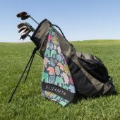 Farbenfrohe Elefanten, Elefantenmuster, Ihr Name Golfhandtuch (Gras)