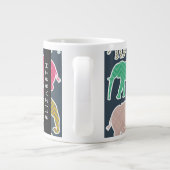 Farbenfrohe Elefanten, Elefantenmuster, Ihr Name Jumbo-Tasse (Rückseite)