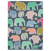 Farbenfrohe Elefanten, Elefantenmuster, Ihr Name Klemmbrett (Rückseite)