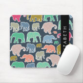 Farbenfrohe Elefanten, Elefantenmuster, Ihr Name Mousepad (Mit Mouse)