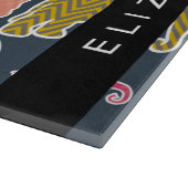 Farbenfrohe Elefanten, Elefantenmuster, Ihr Name Schneidebrett (Ecke)
