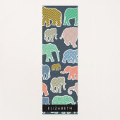 Farbenfrohe Elefanten, Elefantenmuster, Ihr Name Yogamatte (Vorderseite)