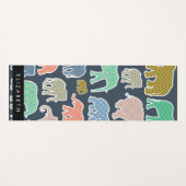 Farbenfrohe Elefanten, Elefantenmuster, Ihr Name Yogamatte (Vorderseite (Horizontal))