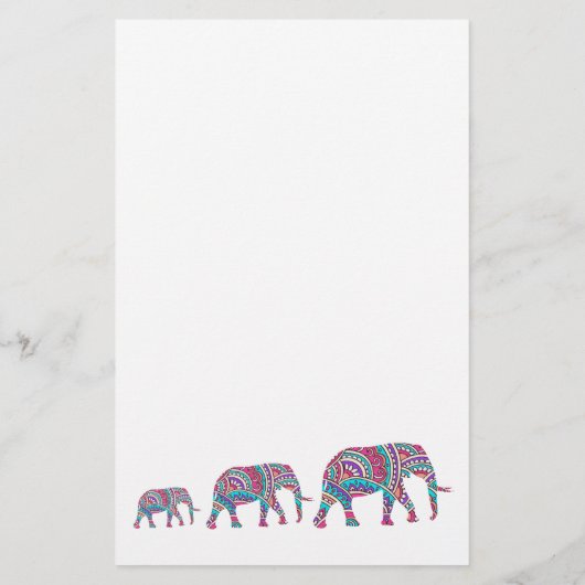 Farbenfrohe Elefanten Flyer (Hinten)