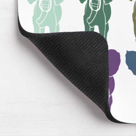 Farbenfrohe Elefanten Mousepad (Ecke)