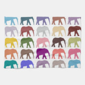 Farbenfrohe Elefanten, Muster von Elefanten Handtuch (Horizontal)